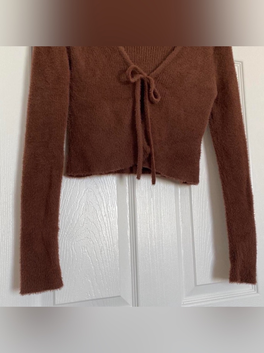 Urban Outfitters Noori Fluffy Tie-Front Top - Picture 7 of 7